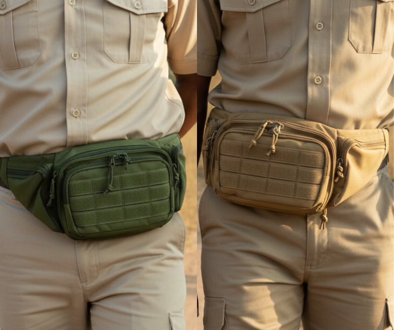 2095C Utility Waist Bag – Green / Brown